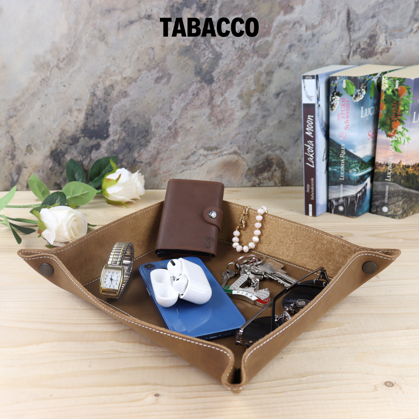 Personalisierte Hand Crafted Leather Desk Organizer, Personalisierte Leder Tablett, Dekorative Schreibtisch Tablett, Weihnachtsgeschenk