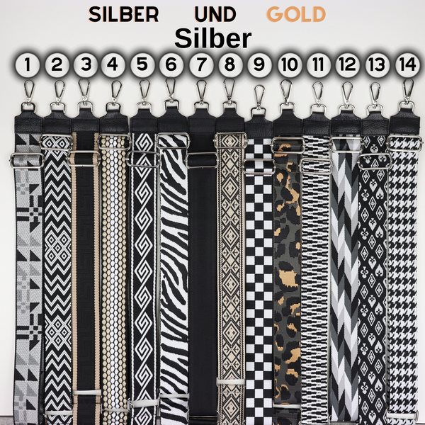 Schwarz Silber Gürtel